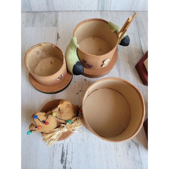 Unique Vintage Santa Claus reindeer 3 compartment gift box set - Picture 9 of 12